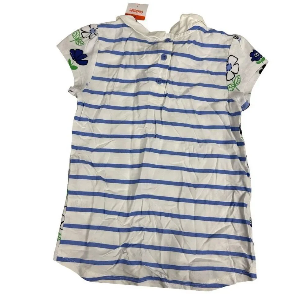 Gymboree Girls Floral Puff Sleeve Top size 6 NEW